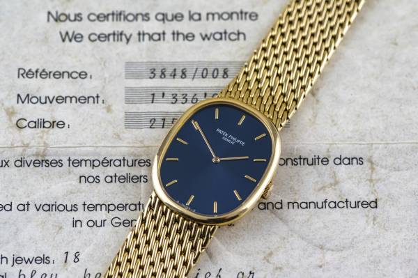 ELLIPSE D'OR | Ref. 3848 | orig. Goldband | blue Cobalt Sunburst